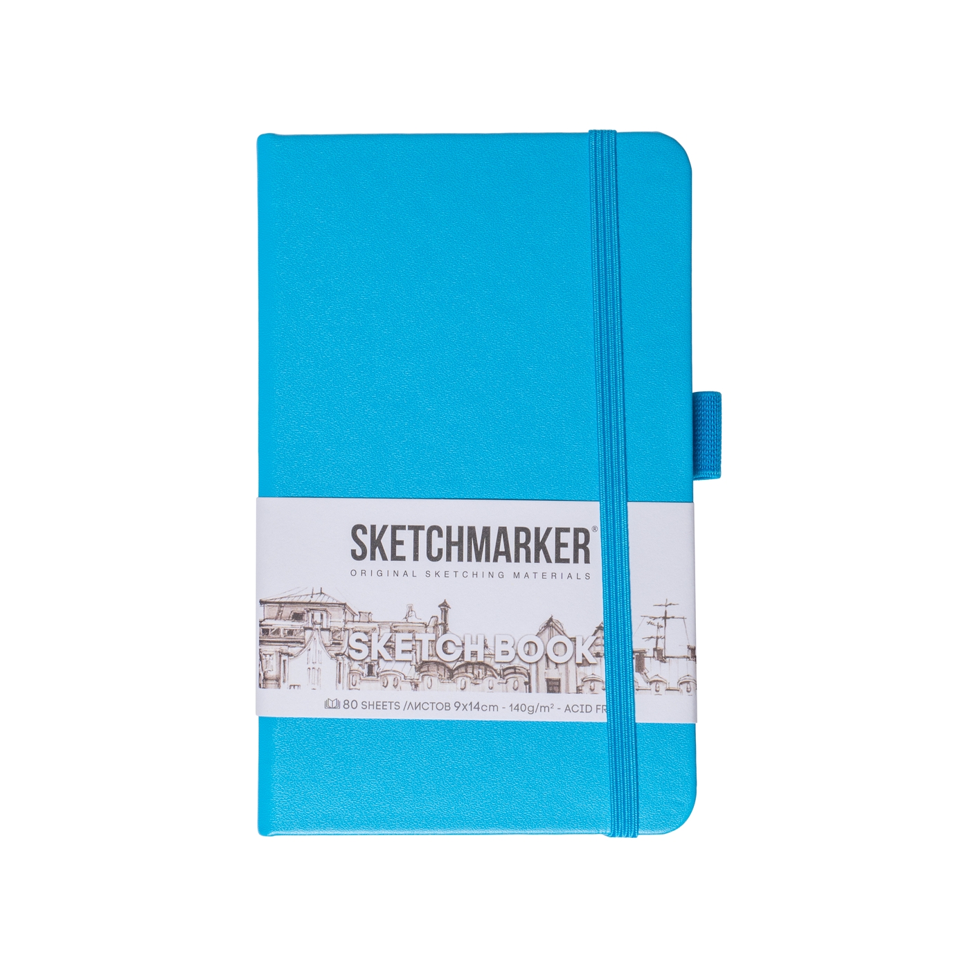 Блокнот SKETCHMARKER 9х14см 140гр/м, 80л, переплет (синий карибский)
