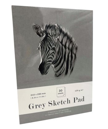 Альбом д/графики GREY SKETCH PAD А4 Зебра 120гр/м2, 30 л, серый, склейка