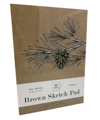Альбом д/графики BROWN SKETCH PAD А4 Шишка 120гр/м2, 30 л, крафт, склейка
