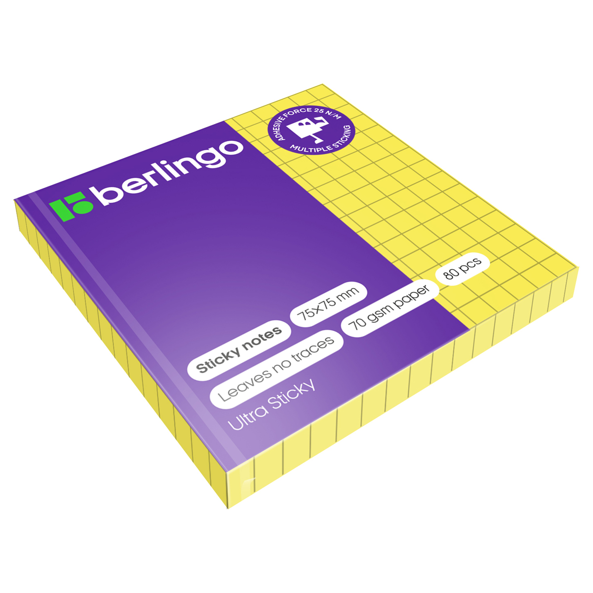 Блок самоклеящийся  BERLINGO Ultra sticky 75х75мм 80л