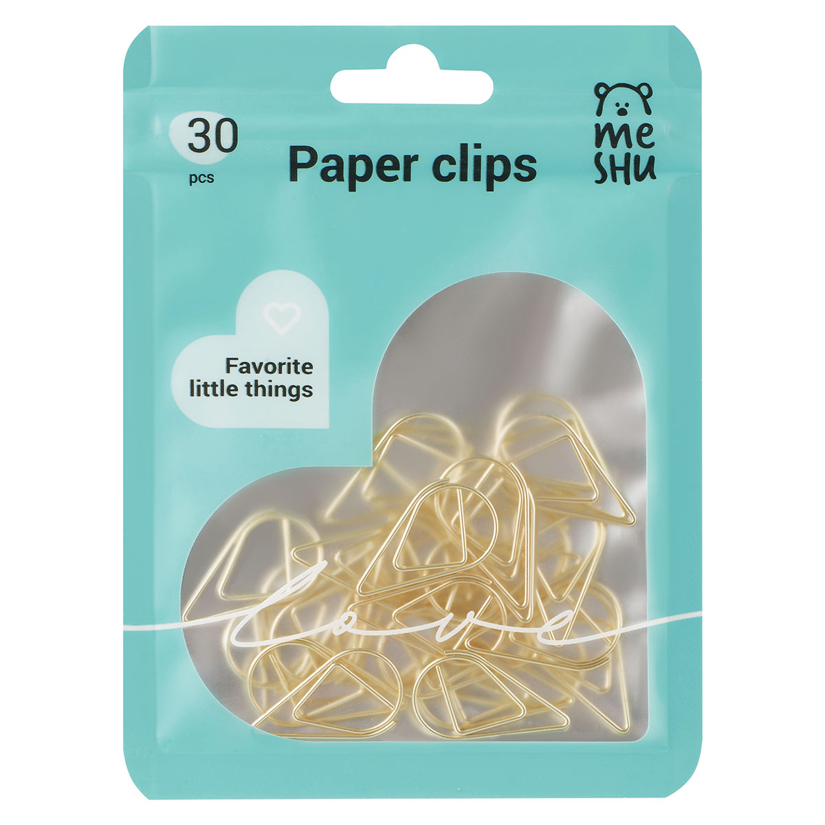 Скрепки фигурные MESHU Little Drops 30 шт