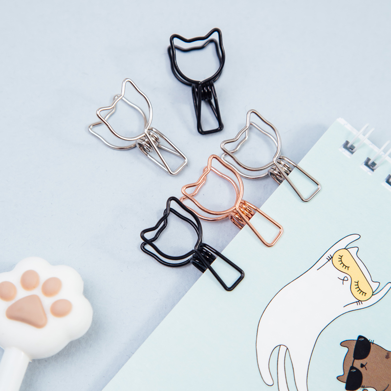 Набор зажимов MESHU Cute Cats для бумаги 33 мм, 6 шт