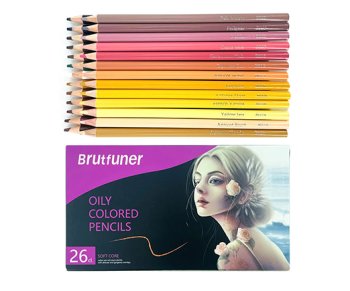Карандаши масляные BRUTFUNER Цвет кожи 26 цв набор