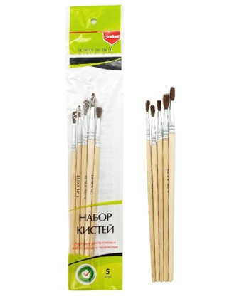 Набор кистей INTELLIGENT 5 шт белка, кор.ручки