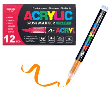 Маркер GUANGNA №604  оранжевый 1-5мм 1 шт