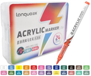 Набор акриловых маркеров LANGUO Lite 24 шт, перо-кисть, пластик.кор.