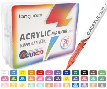 Набор акриловых маркеров LANGUO Lite 36 шт, перо-кисть, пластик.кор.