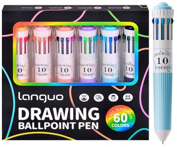 Набор шариковых ручек LANGUO 6 шт 60 цветов