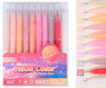 Набор гелевых ручек BIA Neon Color цвета кожи 1.0 мм 10 цветов