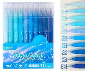 Набор гелевых ручек BIA Neon Color сине-голубые 1.0 мм 10 цветов