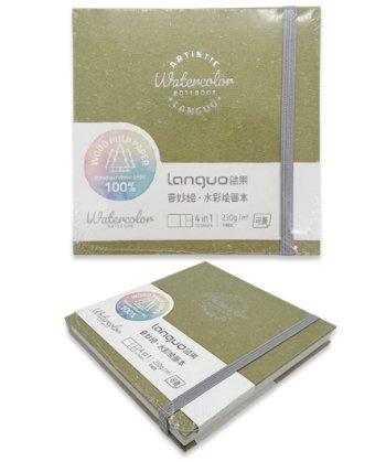 Скетчбук LANGUO 125х125 мм 230гр/м, 60 л, 4 в 1