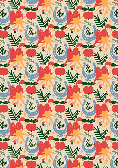 Упаковочная бумага РЕТРО. ЛОШАДКИ 70х100см