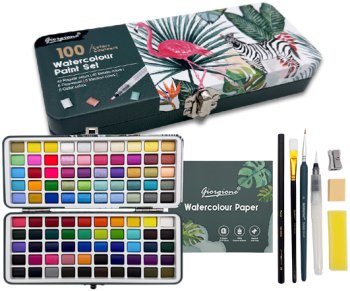 Акварельный набор GIORGIONE 100 цветов + дополнительные материалы