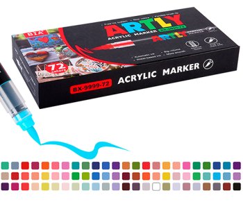 Набор акриловых маркеров ARTLY, 72 шт, перо-кисть, картон.кор.
