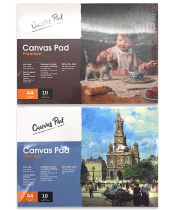 Альбом д/масла и акрила CANVAS PAD Premium А4, 280 г/м2, 10 л, склейка