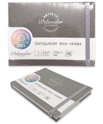 Скетчбук LANGUO 145х105 мм 230гр/м, 45л, 2 формата, склейка