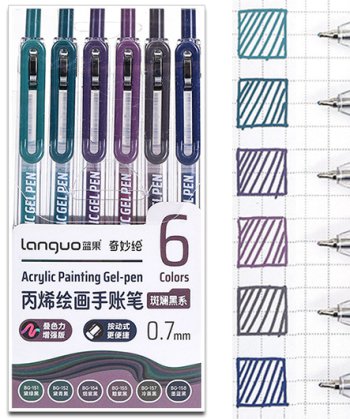 Набор автоматических акриловых ручек LANGUO 6 шт, моранди темные 