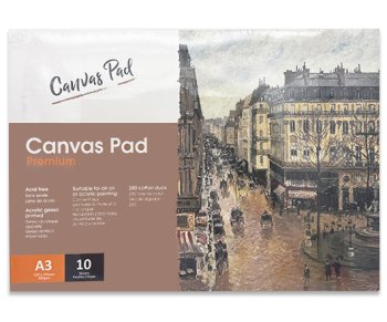 Альбом д/масла и акрила CANVAS PAD Premium А3, 280 г/м2, 10 л, склейка