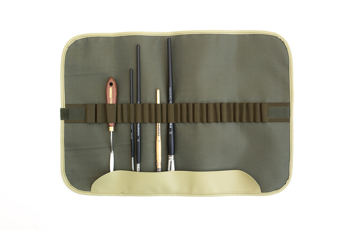Пенал для кистей МАЛЕВИЧЪ 34х48 см оливковый (скрутка)