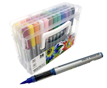 Набор акриловых маркеров BOCAI 24 шт, перо-кисть, пластик.кор.