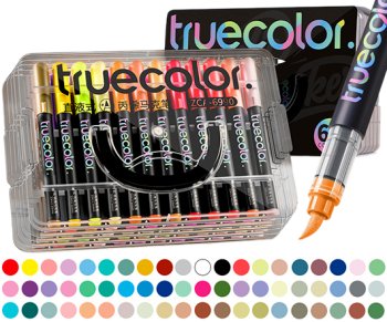 Набор акриловых маркеров TRUECOLOR 60 шт, перо-кисть, пластик.кор.