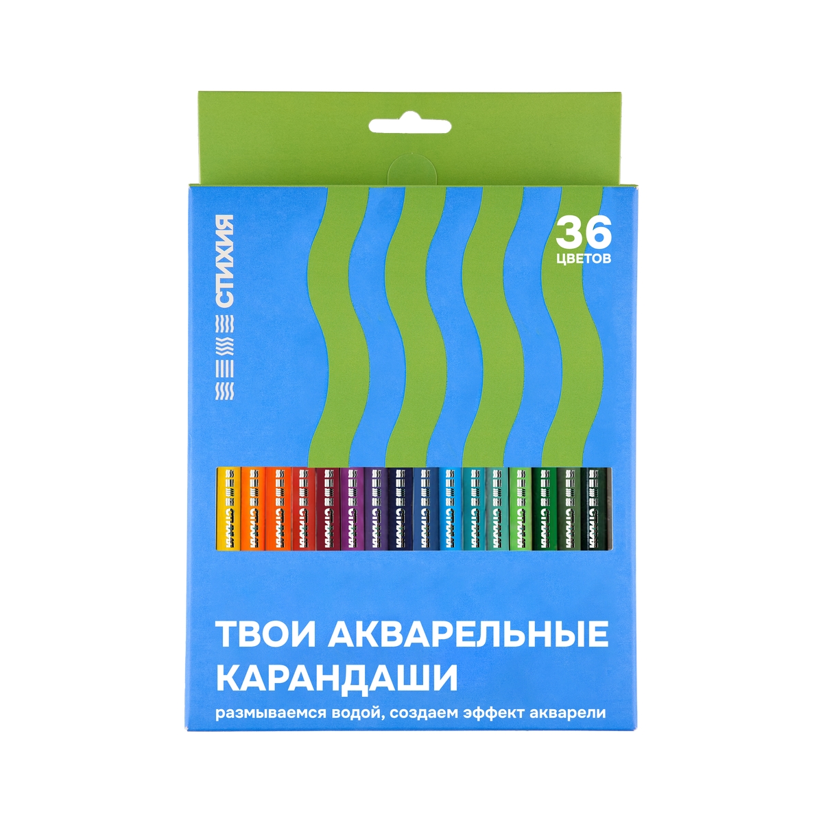 Набор акварельных карандашей СТИХИЯ 36 цв., картон.кор