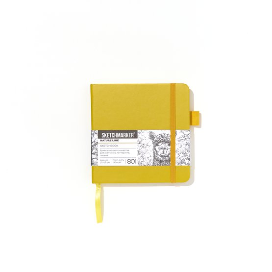Блокнот SKETCHMARKER 12х12см 140гр/м, 80л, переплет (горчичный)