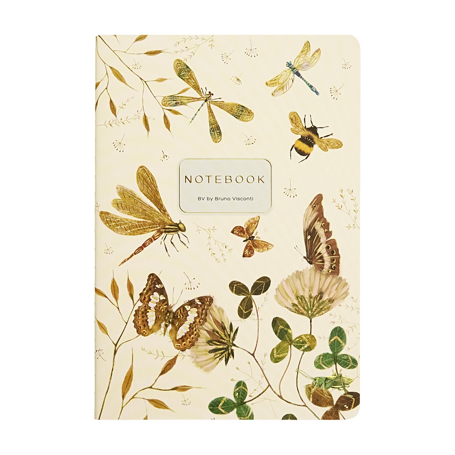 Тетрадь Цветы. Бабочки. Стрекозы (1) А5 40 л линейка