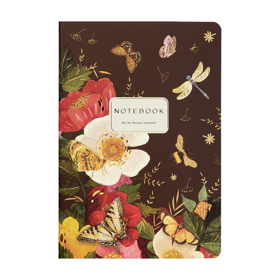 Тетрадь Цветы. Бабочки. Стрекозы (2) А5 40 л линейка