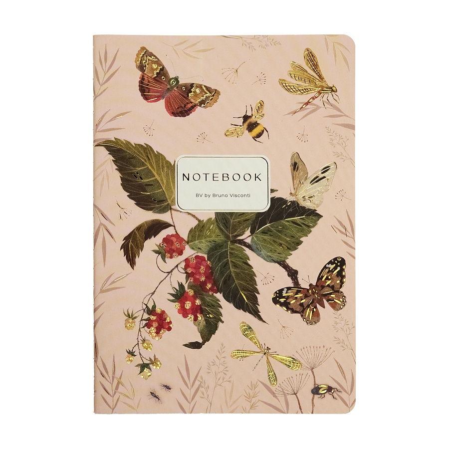 Тетрадь Бабочки на землянике А5 40 л линейка