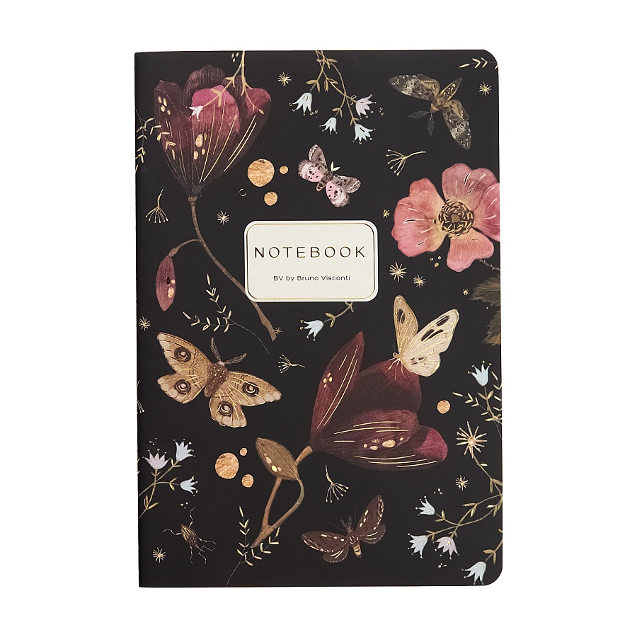 Тетрадь Бабочки. Ночные цветы А5 40 л линейка