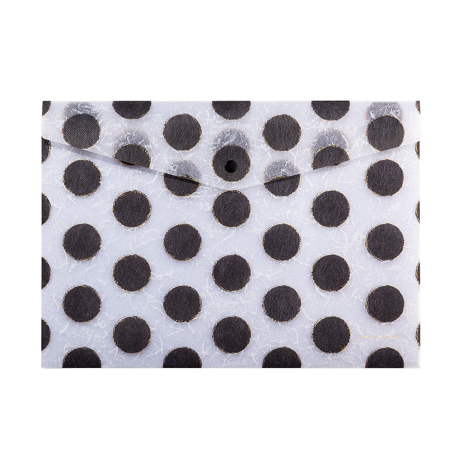 Папка с кнопкой BRUNO VISCONTI Black polka dots A4, пластик