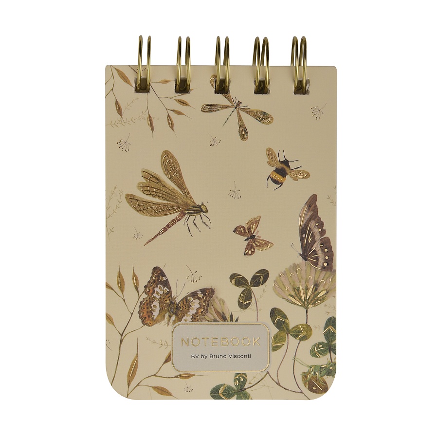 Блокнот BRUNO VISCONTI Fauna Бабочки. Стрекозы А7 100 л, линейка, спираль