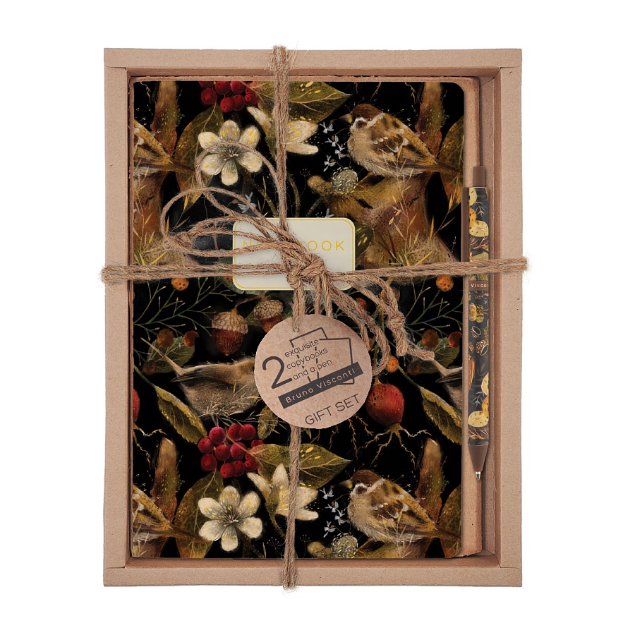 Набор подарочный BRUNO VISCONTI Fauna Воробей, две тетради А5 40 л и ручка