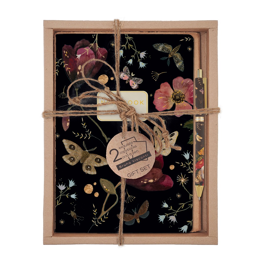 Набор подарочный BRUNO VISCONTI Fauna Бабочки. Ночные цветы, две тетради А5 40 л и ручка