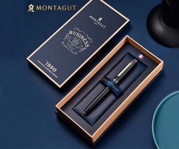 Ручка роллер MONTAGUT TJ-6 0.5 мм черная, корпус с рифлением