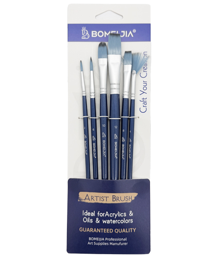 Набор кистей BOMEIJIA DN-98 6 шт синтетика, кор.ручки